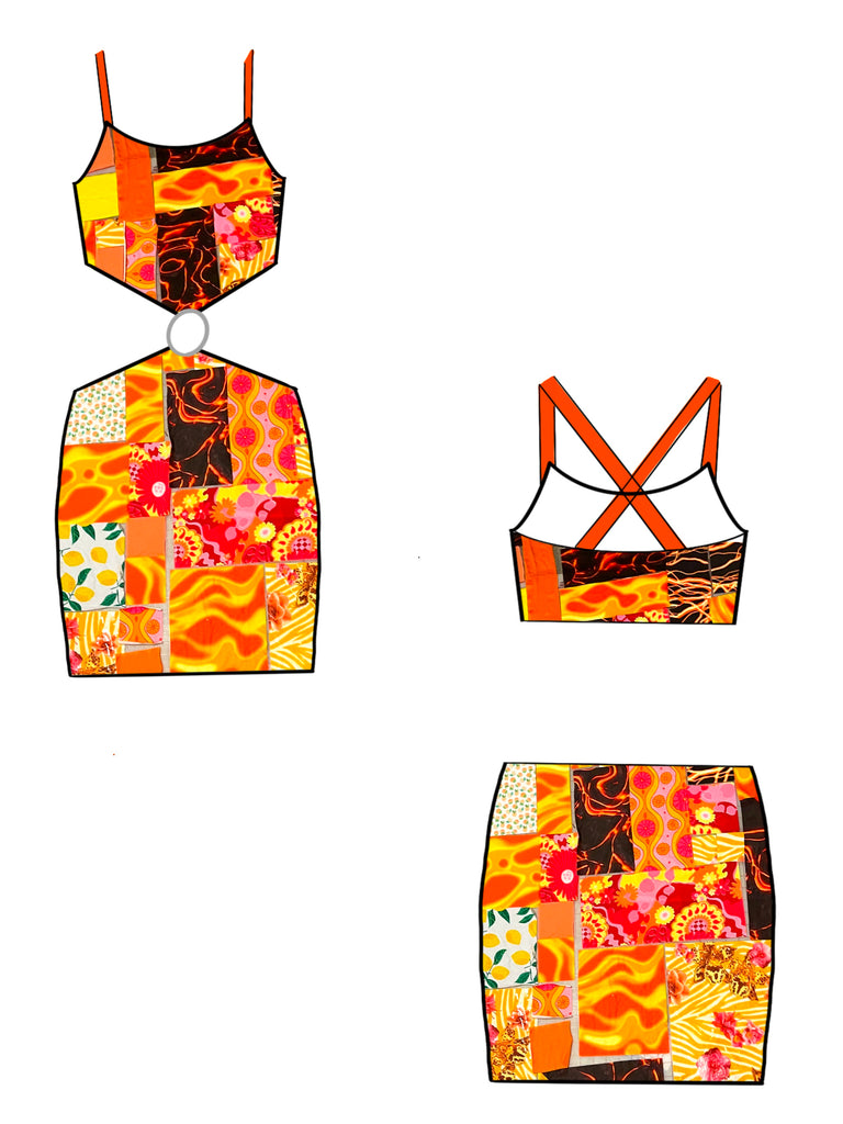 Orange OOAK Textile Custom